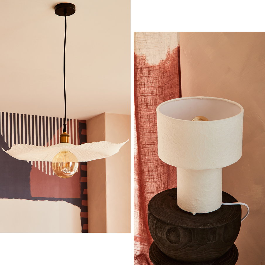 Luminaires en papier mâché