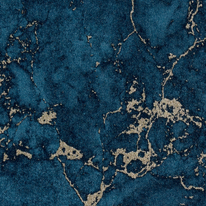Papier peint effet marbre en bleu et doré