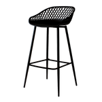 tabouret de bar noir assise ajourée