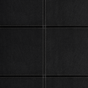 Papier peint effet cuir noir avec coutures blanches
