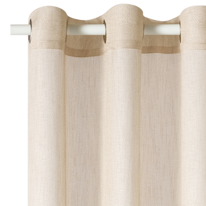 Voilage beige doré sur tringle