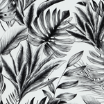 Motif de papier peint palmier noir et blanc style gravure