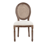 Chaise médaillon blanche et cannage