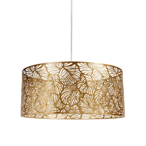 Suspension métal doré ajouré motif feuillages