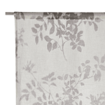 Vitrage gris avec motif feuillage