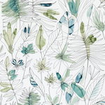 Papier peint motif feuillage camaïeu de verts