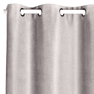 Rideau thermique gris perle sur tringle