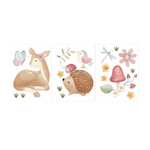 Stickers muraux biche, hérisson et autres animaux de la forêt de la marque Little Dutch