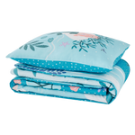 parure de lit enfant bleu et rose dessin sirène