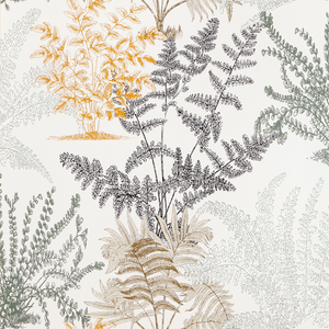 Motif de papier peint feuillage fougère couleurs neutres