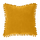 coussin carré jaune à pompons