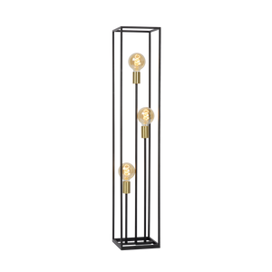 lampadaire métal noir à trois ampoules