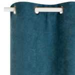 Rideau thermique bleu paon sur tringle
