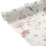 Rouleau de papier peint motif fleuri rose et vert