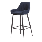Tabouret avec assise et dossier en velours