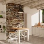 Décor panoramique effet pierre dans cuisine