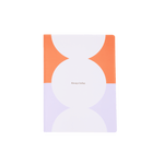 Carnet avec motif graphique blanc, orange et mauve