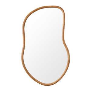 miroir ovale forme de vagues cadre en bois
