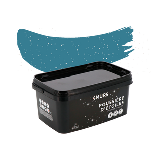 Pot et lèche de peinture bleu avec paillettes
