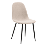 Chaise classique en tissu blanc cassé et pieds noirs