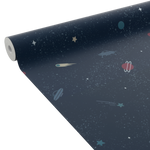 papier peint enfant astronautes motif planètes
