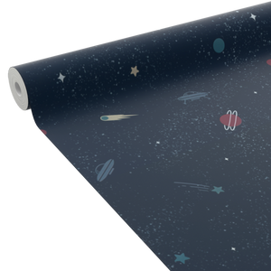 papier peint enfant astronautes motif planètes