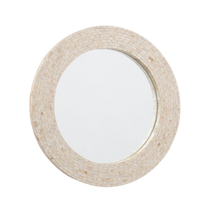 Miroir rond au cadre en coquille Capiz