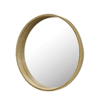 grand miroir rond cadre en bois