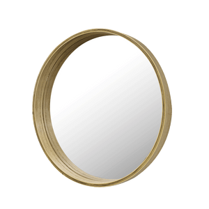 grand miroir rond cadre en bois