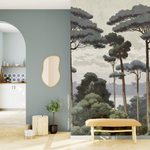 Décor panoramique arbre et forêt dans une entrée