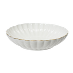 Assiette creuse blanche Corolle bordure dorée