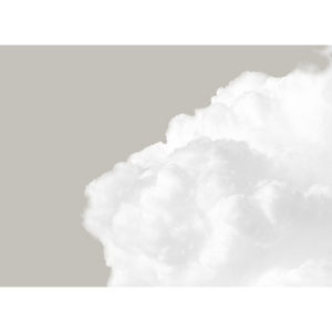 Décor panoramique avec un nuage blanc sur fond gris
