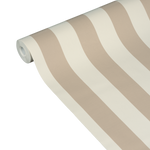 Papier peint rayé beige et nude