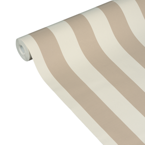 Papier peint rayé beige et nude