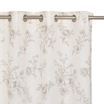 Rideau blanc crème au motif fleuri discret