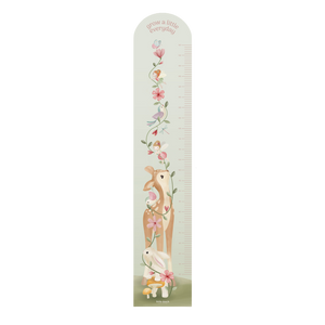 Toise sur intissé pré-encollé, motif floral avec biche et lapin