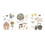 Stickers muraux avec éléments de la ferme type tracteur, vache&co