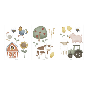 Stickers muraux avec éléments de la ferme type tracteur, vache&co