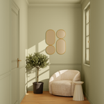 Peinture vert kaki clair sur tous les murs dans une entrée