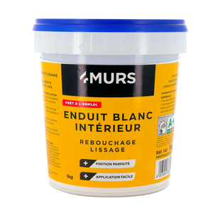 Pot enduit blanc intérieur pour rebouchage