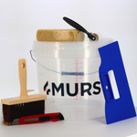 Kit pour tapisser avec seau, brosse, maroufleur, cutter, éponge et roulette