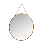 miroir rond doré avec chainette de suspension
