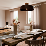 Salle à manger déco rustique maison de campagne tons beiges et bruns