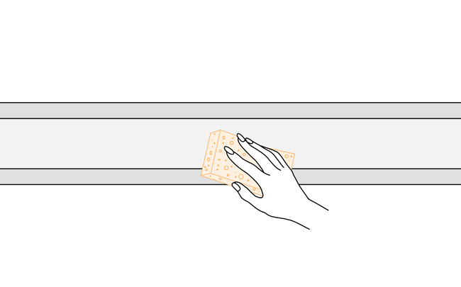 Dessin d'une main tenant une éponge