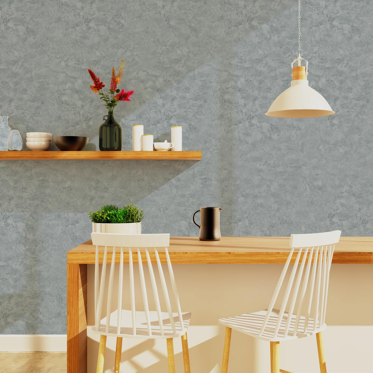 Papier peint intissé Ravenne Gris béton Crépi grésé