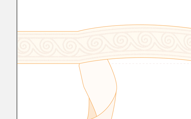 Dessin de pose de frise adhésive beige