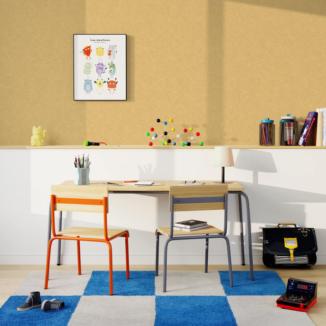 Papier peint vinyle SYDNEY coloris jaune tendre