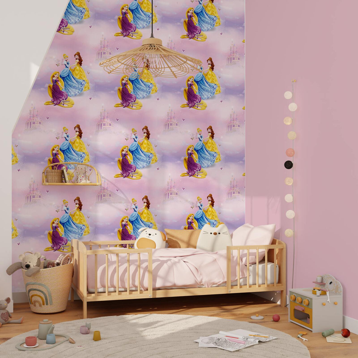 Papier peint Princesses Rose dragée