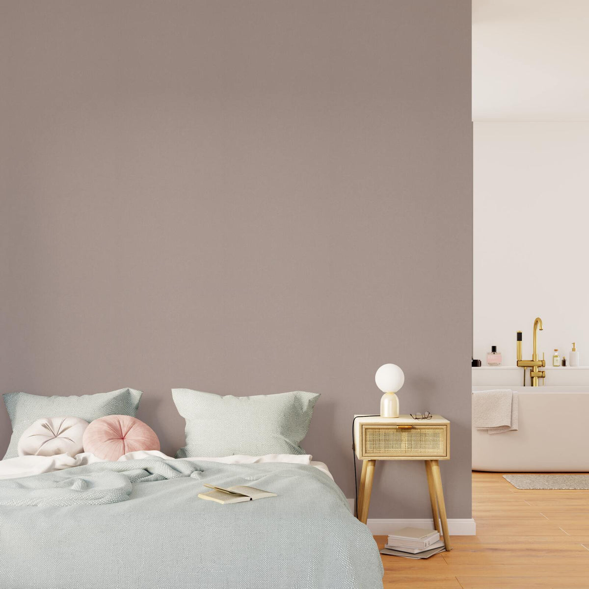 Papier peint intissé Palazzo Taupe Satiné