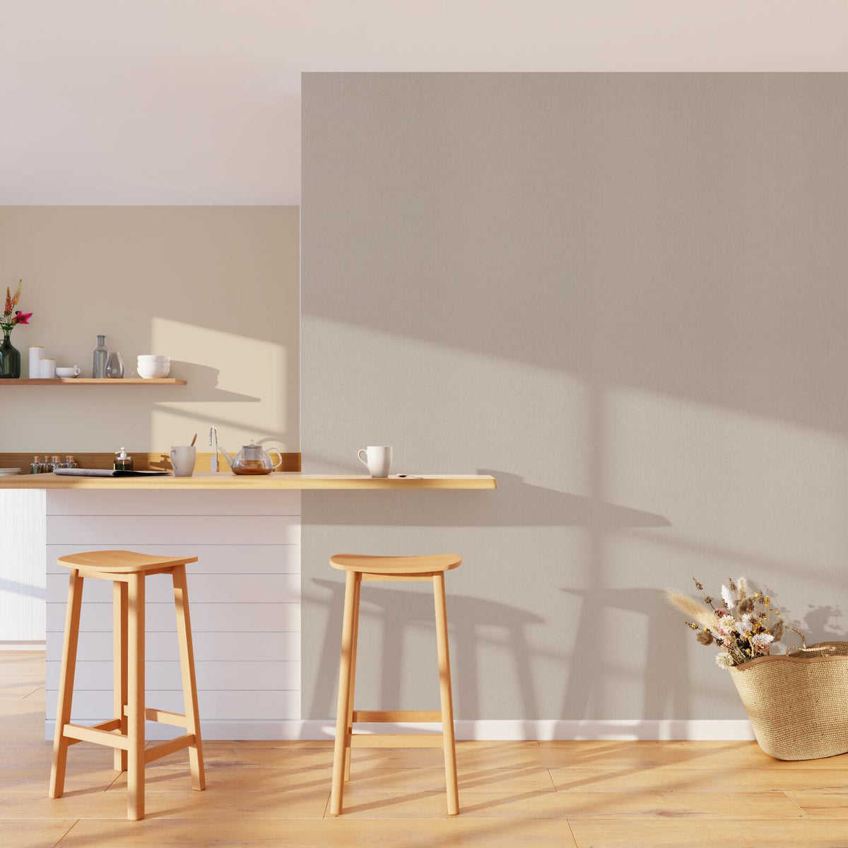 Papier peint vinyle Podium Taupe Trame